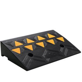VEVOR Rubber Curb Ramp 4.25" Rise Height Sidewalk Curb Ramp, 11.8" Width 19.7" Length Driveway Ramp for Curb, 15T Heavy Duty Rubber Ramp for Fork